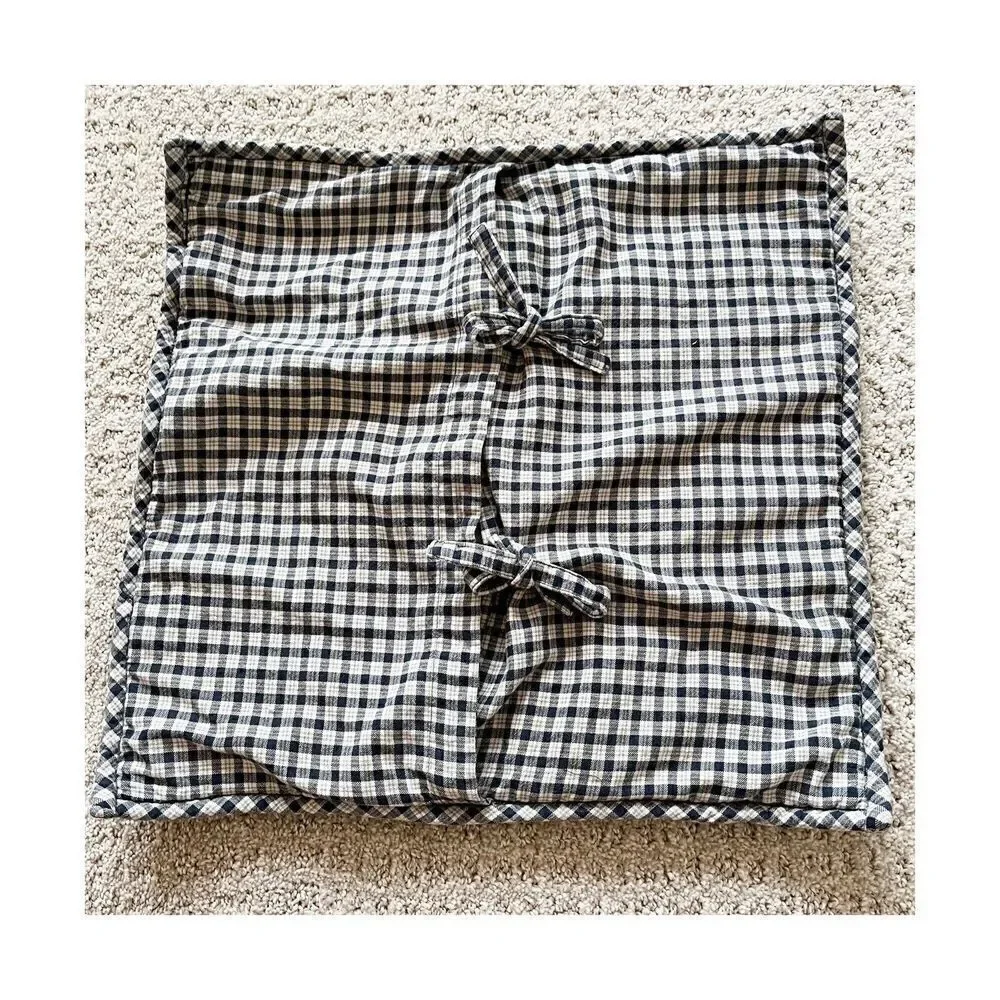 The Company Store Kids Football Pillow Shams Square Touchdown Blue Plaid 15